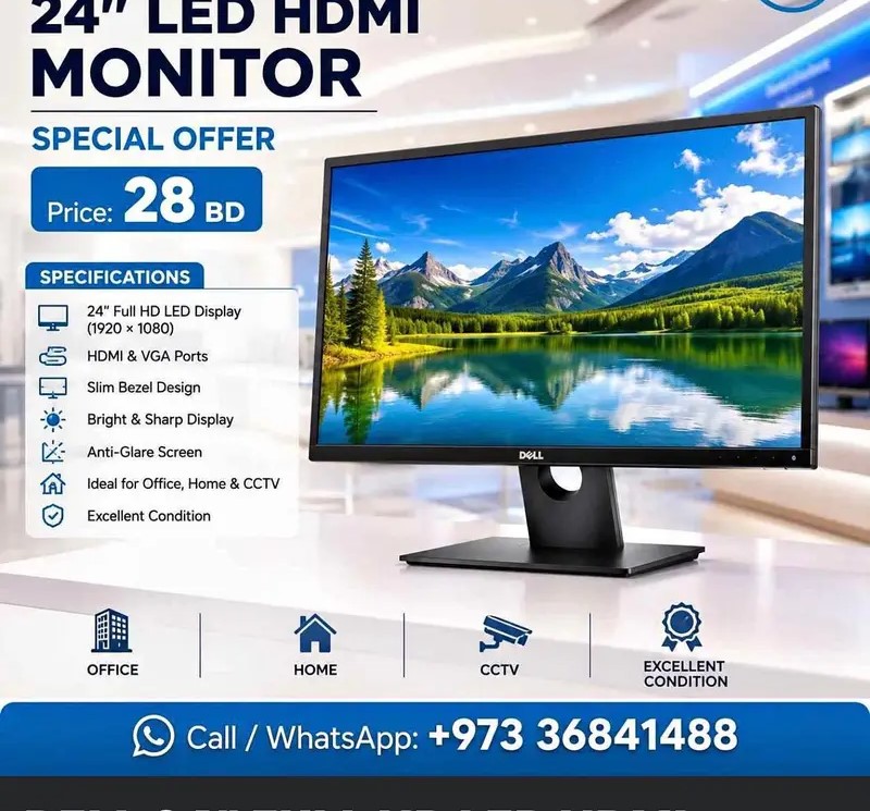 Dell 24" Full Hd Led Hdmi Monitor